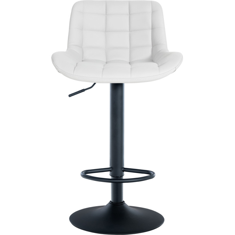 Tabouret de bar moderne réglable en Polyuréthane Blanc Métal Noir Cailon - 2