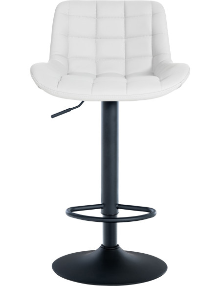 Tabouret de bar moderne réglable en Polyuréthane Blanc Métal Noir Cailon - 2