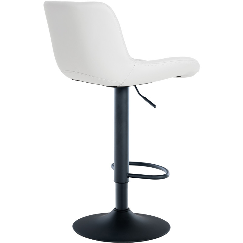 Tabouret de bar moderne réglable en Polyuréthane Blanc Métal Noir Cailon - 4
