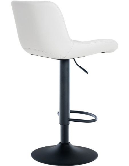 Tabouret de bar moderne réglable en Polyuréthane Blanc Métal Noir Cailon - 4