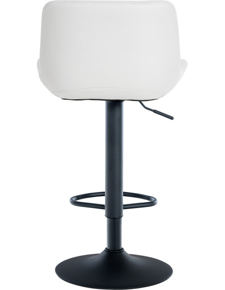Tabouret de bar moderne réglable en Polyuréthane Blanc Métal Noir Cailon - 5