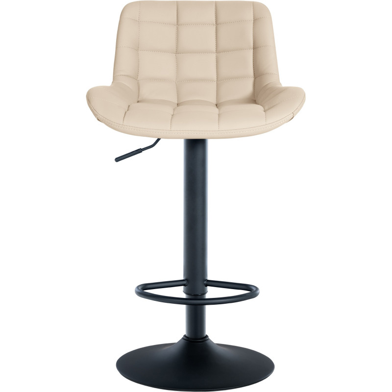 Tabouret de bar moderne réglable en Polyuréthane Blanc crème Métal Noir Cailon - 2