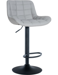 Tabouret de bar moderne réglable en Polyuréthane Gris Métal Noir Cailon - 1