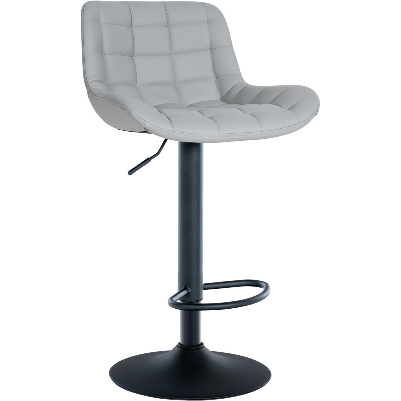 Tabouret de bar moderne réglable en Polyuréthane Gris Métal Noir Cailon - 1