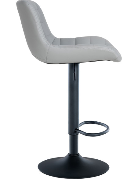 Tabouret de bar moderne réglable en Polyuréthane Gris Métal Noir Cailon - 3