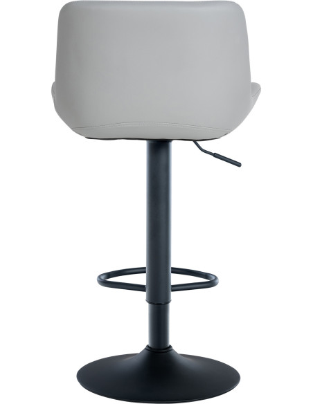 Tabouret de bar moderne réglable en Polyuréthane Gris Métal Noir Cailon - 5