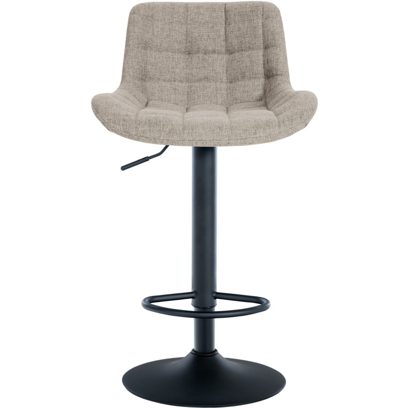 Tabouret de bar moderne réglable en Tissu Taupe Métal Noir Noir - 2