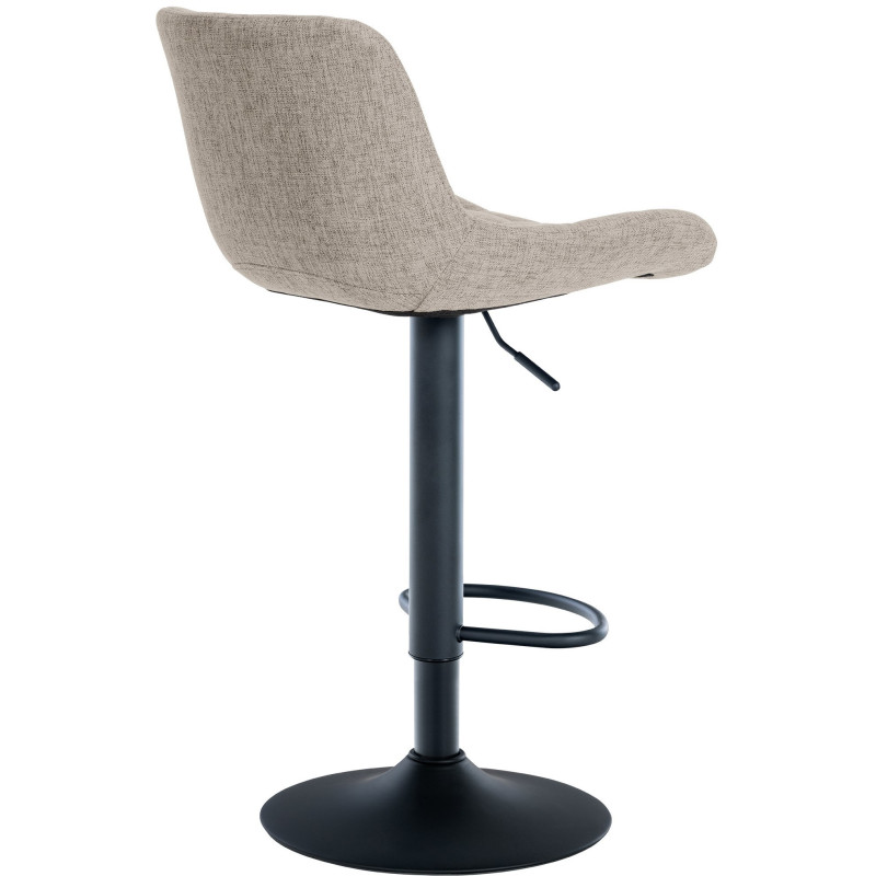 Tabouret de bar moderne réglable en Tissu Taupe Métal Noir Noir - 4