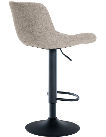 Tabouret de bar moderne réglable en Tissu Taupe Métal Noir Noir - 4