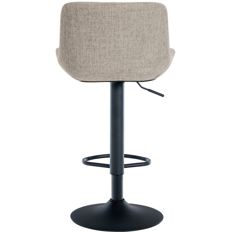 Tabouret de bar moderne réglable en Tissu Taupe Métal Noir Noir - 5