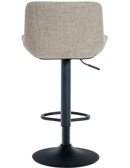 Tabouret de bar moderne réglable en Tissu Taupe Métal Noir Noir - 5