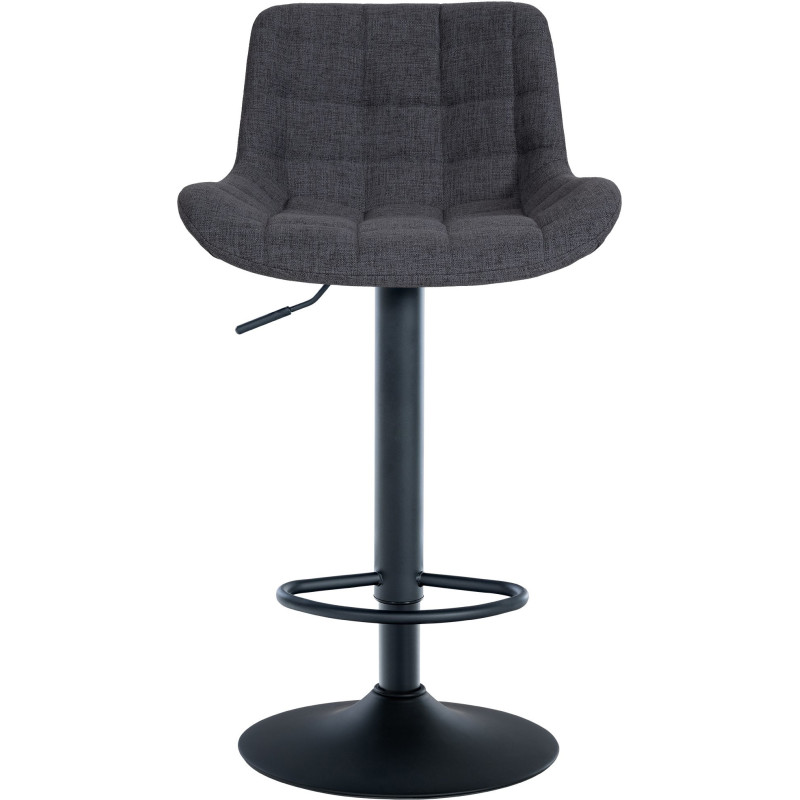 Tabouret de bar moderne réglable en Tissu Noir Métal Noir Noir - 2