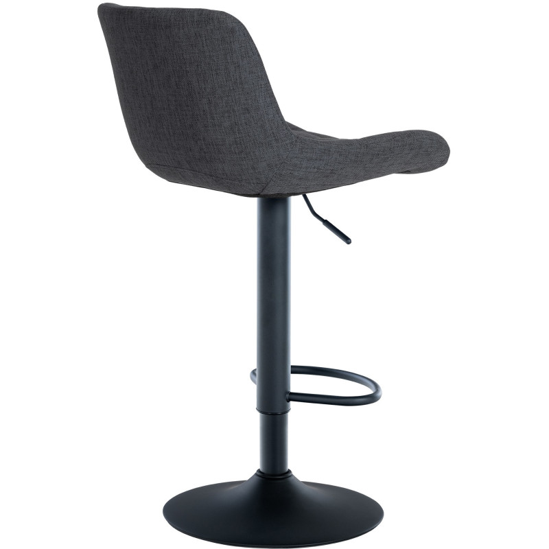 Tabouret de bar moderne réglable en Tissu Noir Métal Noir Noir - 4