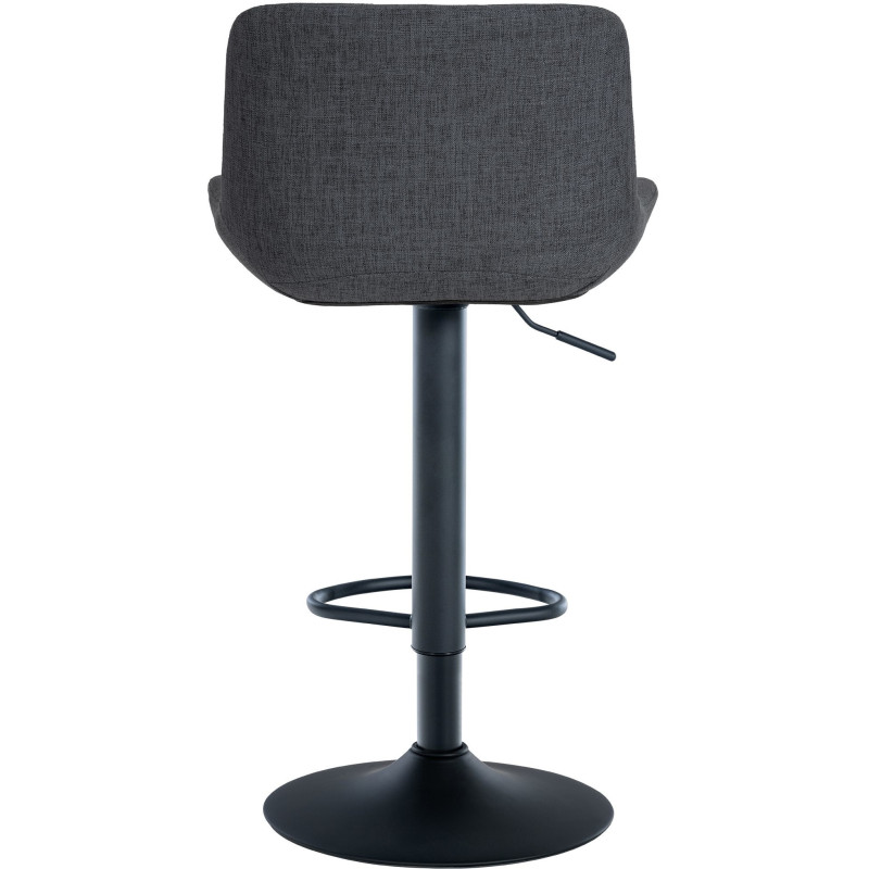 Tabouret de bar moderne réglable en Tissu Noir Métal Noir Noir - 5