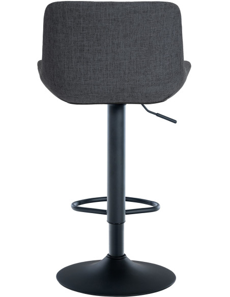 Tabouret de bar moderne réglable en Tissu Noir Métal Noir Noir - 5