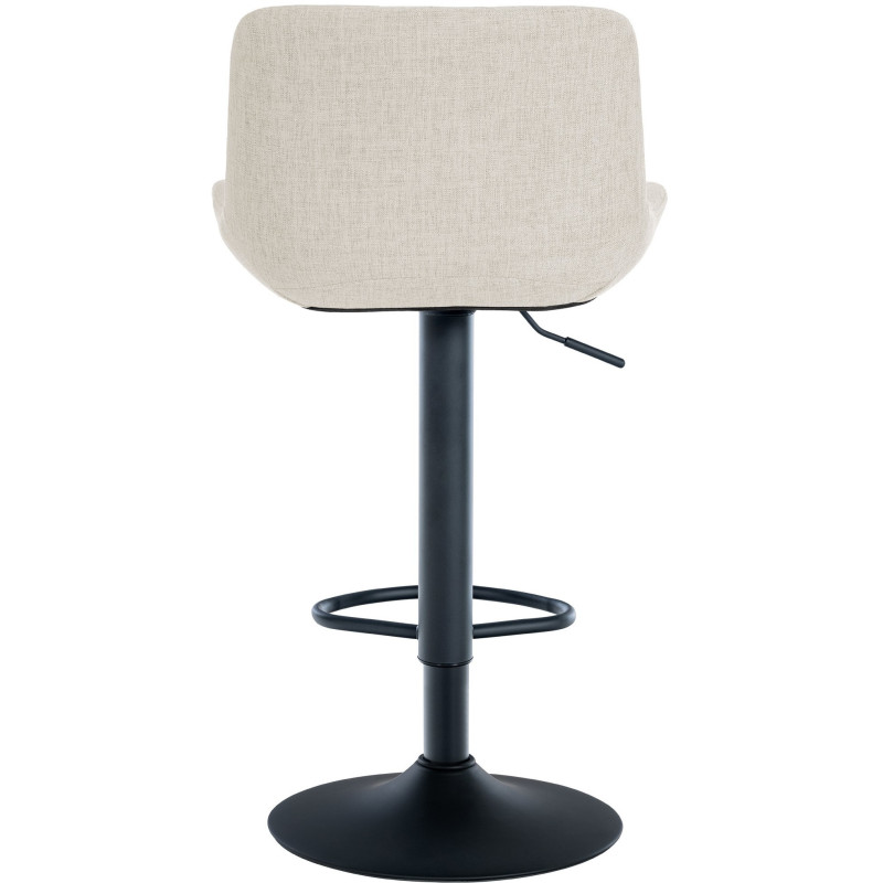 Tabouret de bar moderne réglable en Tissu Blanc crème Métal Noir Noir - 5