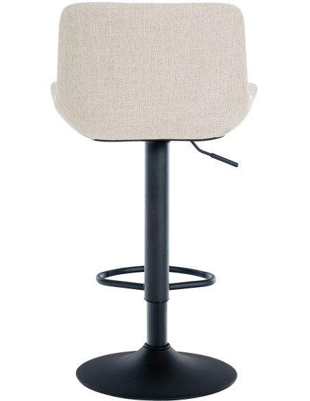 Tabouret de bar moderne réglable en Tissu Blanc crème Métal Noir Noir - 5
