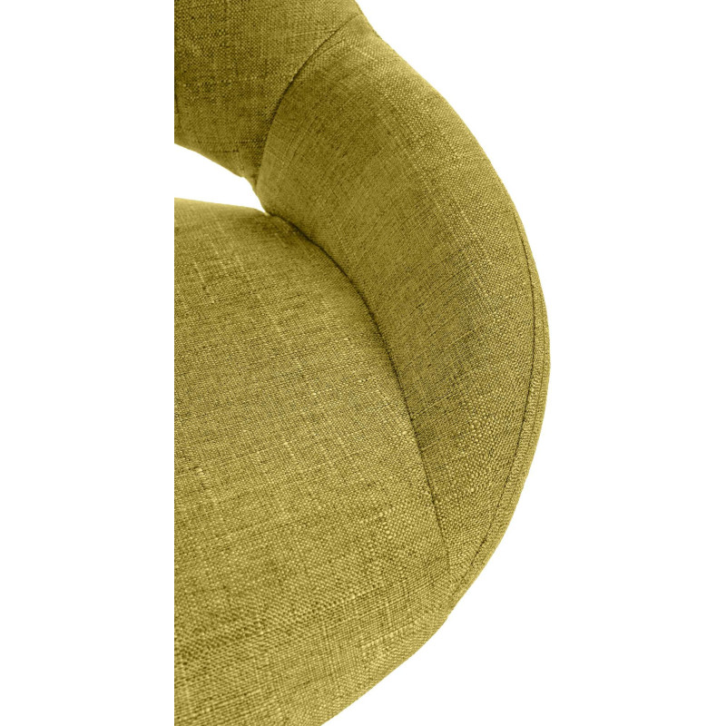 Tabouret de bar réglable pivotant en Tissu Vert Métal Blanc Kelran - 7