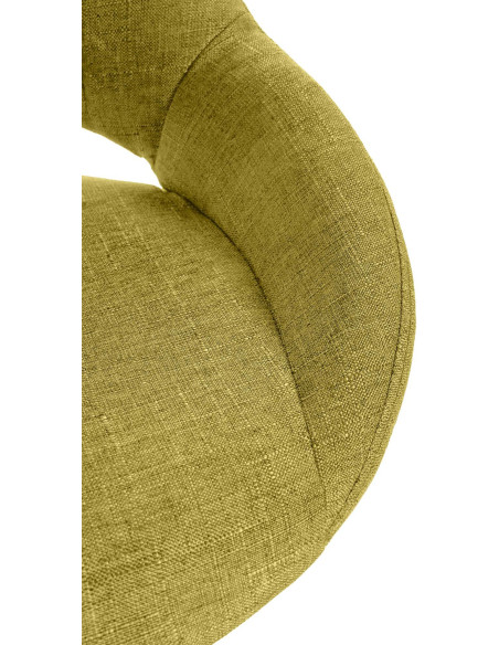 Tabouret de bar réglable pivotant en Tissu Vert Métal Blanc Kelran - 7