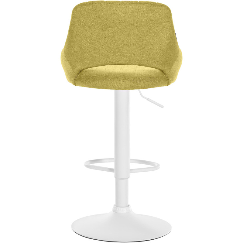 Tabouret de bar réglable pivotant en Tissu Vert Métal Blanc Kelran - 4