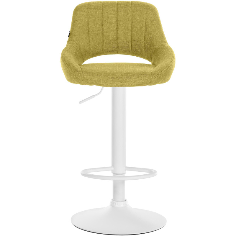 Tabouret de bar réglable pivotant en Tissu Vert Métal Blanc Kelran - 2