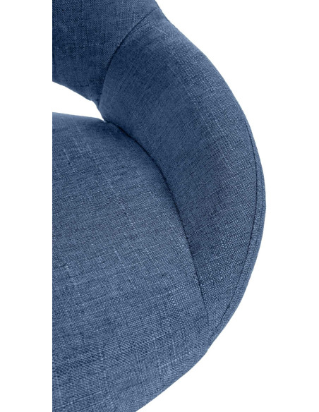 Tabouret de bar réglable pivotant en Tissu Bleu Métal Blanc Kelran - 7