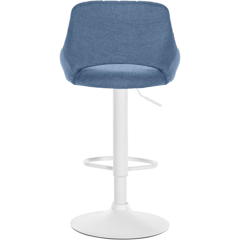 Tabouret de bar réglable pivotant en Tissu Bleu Métal Blanc Kelran - 5