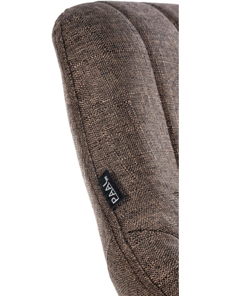 Tabouret de bar réglable pivotant en Tissu Marron Métal Blanc Kelran - 6