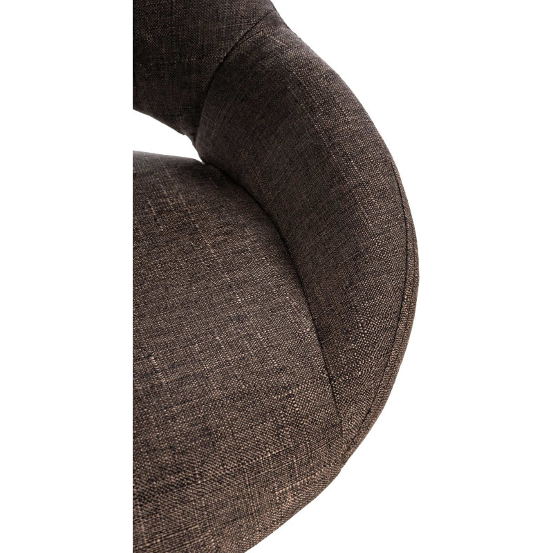 Tabouret de bar réglable pivotant en Tissu Marron Métal Blanc Kelran - 7