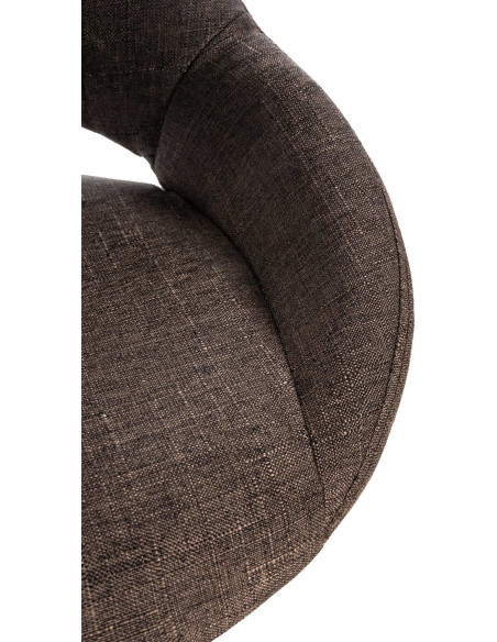 Tabouret de bar réglable pivotant en Tissu Marron Métal Blanc Kelran - 7