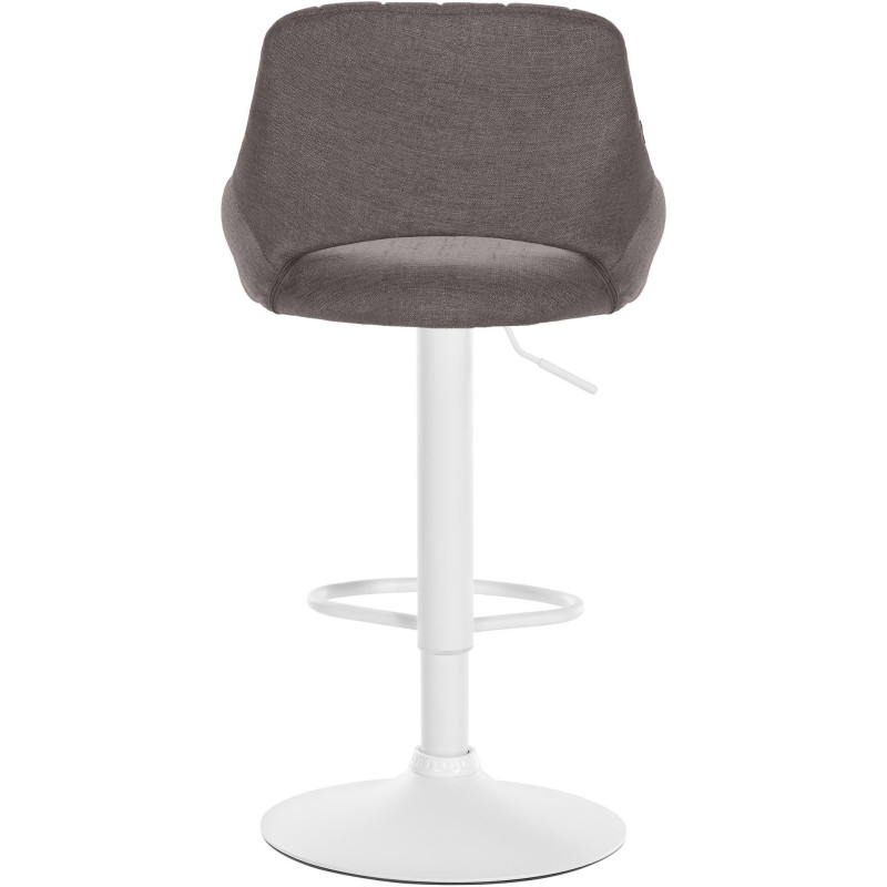 Tabouret de bar réglable pivotant en Tissu Gris foncé Métal Blanc Kelran - 5