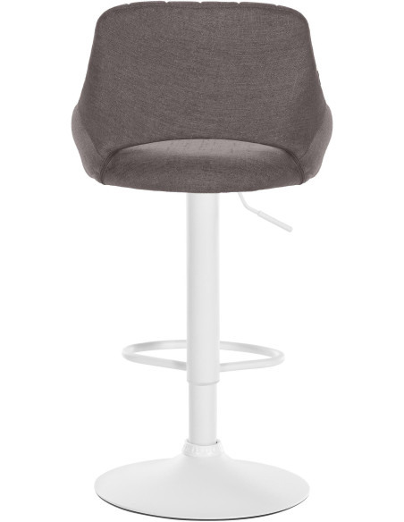 Tabouret de bar réglable pivotant en Tissu Gris foncé Métal Blanc Kelran - 5