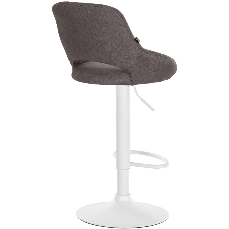 Tabouret de bar réglable pivotant en Tissu Gris foncé Métal Blanc Kelran - 4