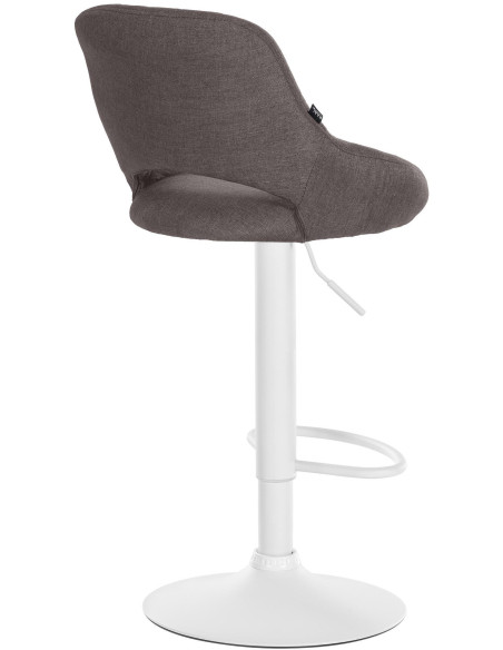 Tabouret de bar réglable pivotant en Tissu Gris foncé Métal Blanc Kelran - 4