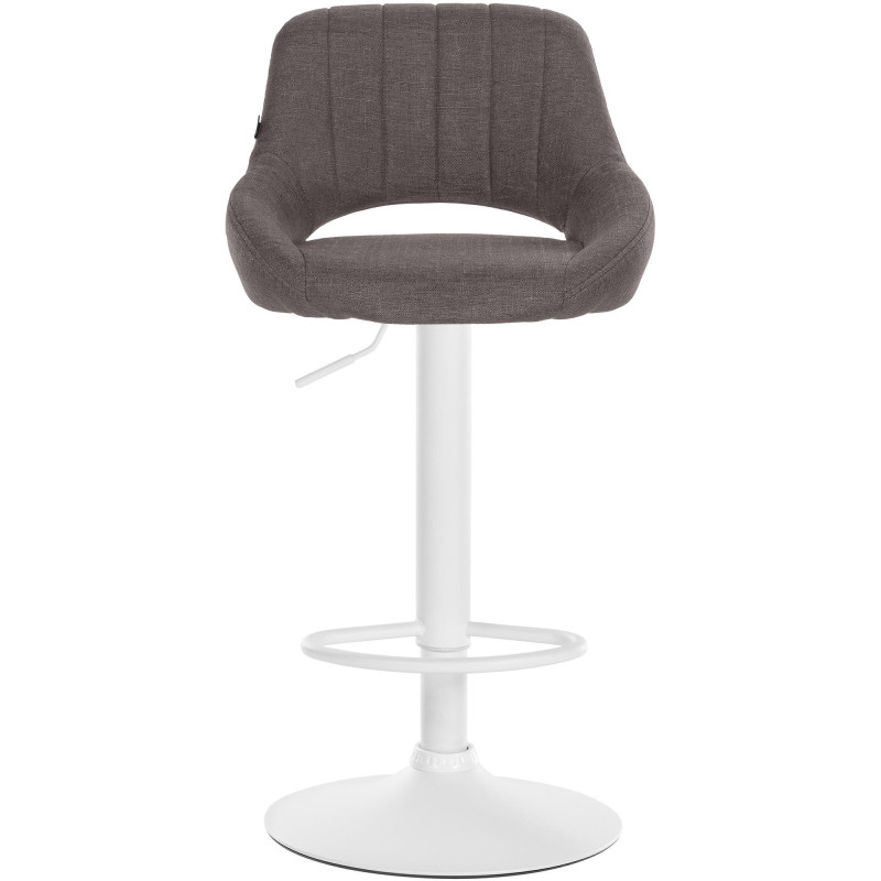 Tabouret de bar réglable pivotant en Tissu Gris foncé Métal Blanc Kelran - 2