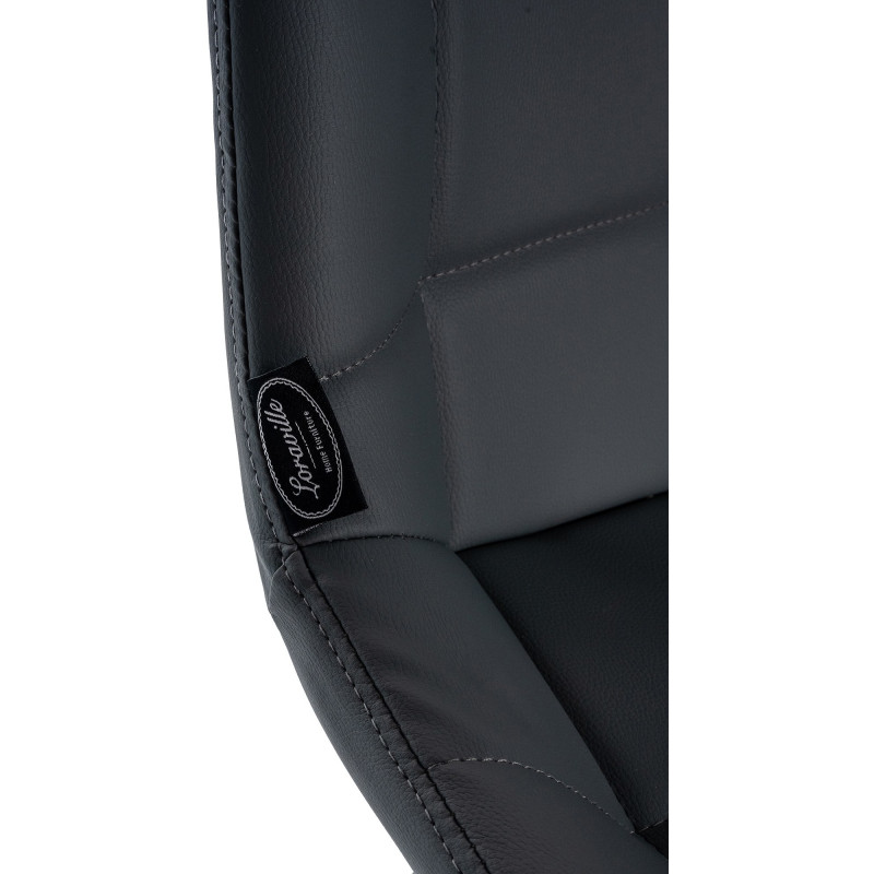 Tabouret de bar moderne chic en Polyuréthane Gris Métal Noir Cerian - 6