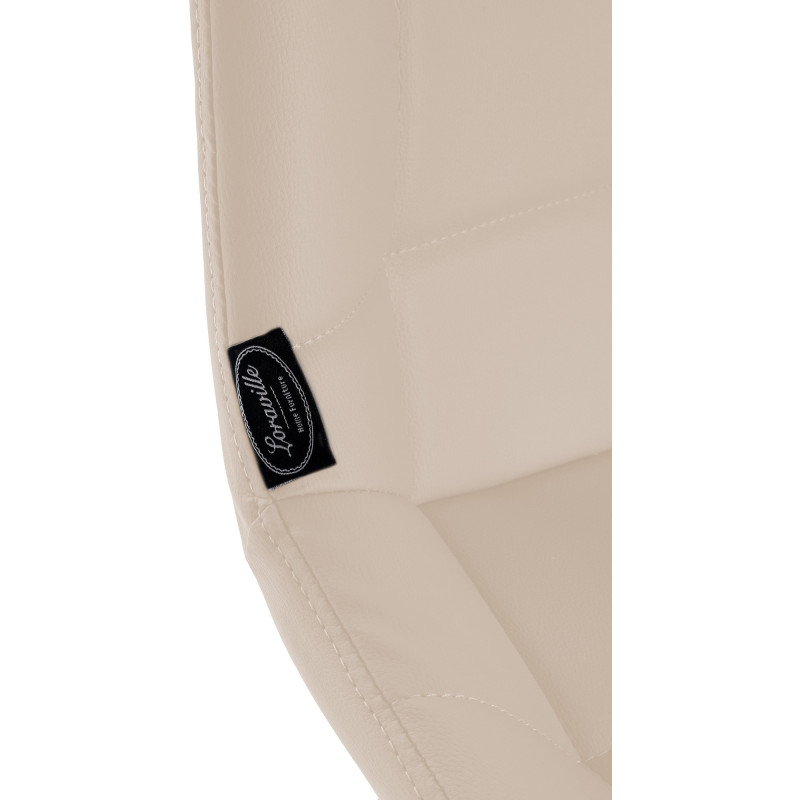 Tabouret de bar moderne chic en Polyuréthane Blanc crème Métal Noir Cerian - 6