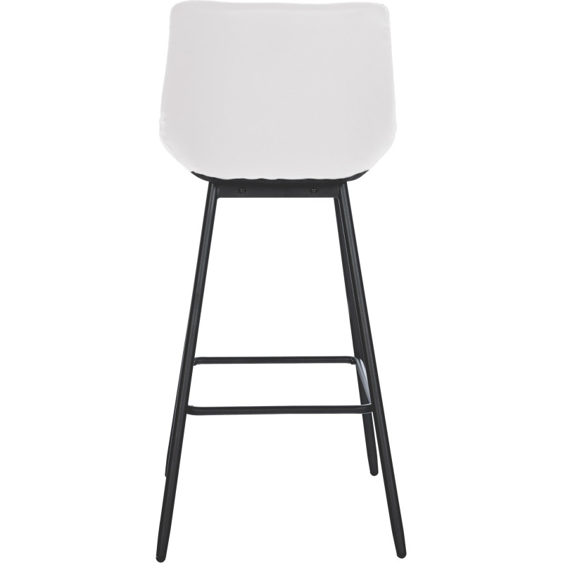 Tabouret de bar moderne chic en Polyuréthane Blanc Métal Noir Cerian - 3