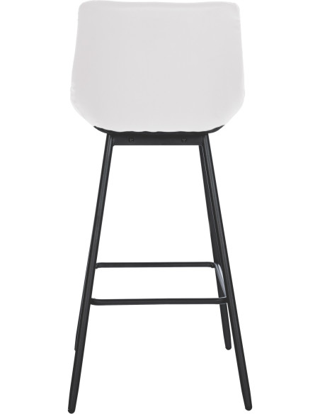 Tabouret de bar moderne chic en Polyuréthane Blanc Métal Noir Cerian - 3