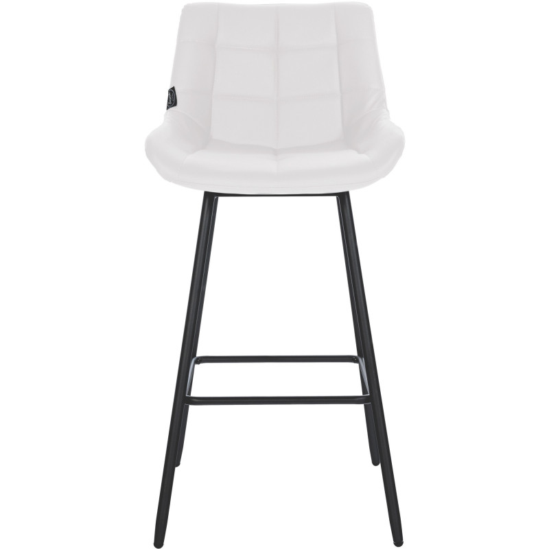 Tabouret de bar moderne chic en Polyuréthane Blanc Métal Noir Cerian - 4
