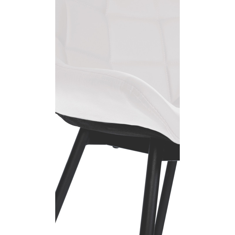 Tabouret de bar moderne chic en Polyuréthane Blanc Métal Noir Cerian - 5