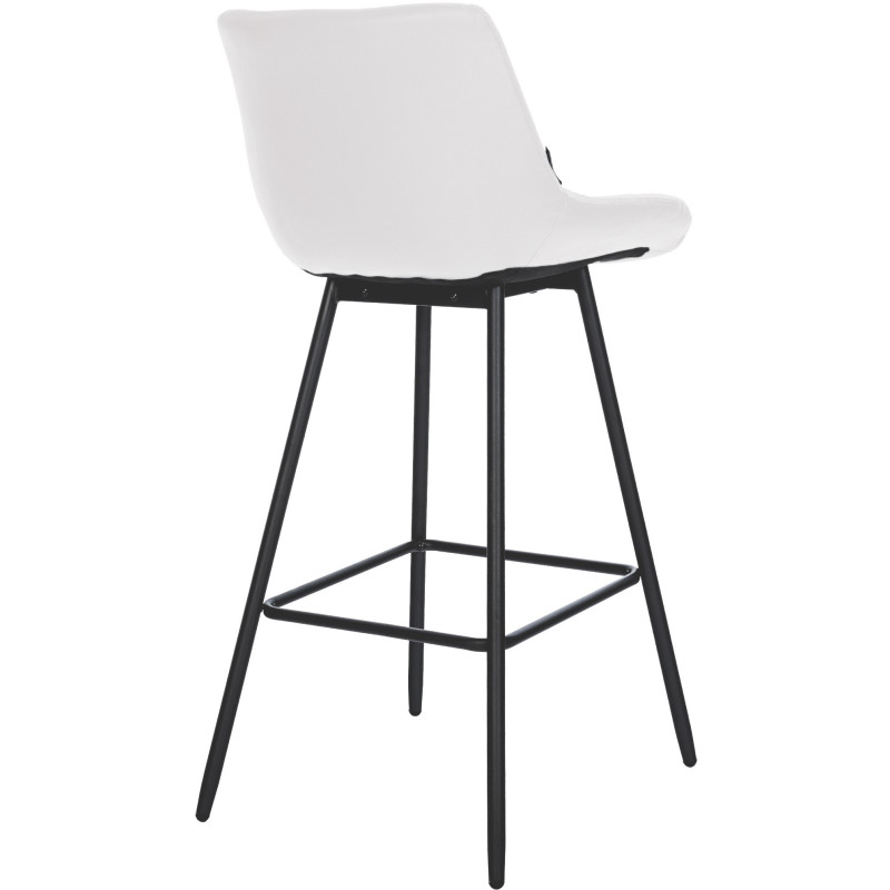 Tabouret de bar moderne chic en Polyuréthane Blanc Métal Noir Cerian - 6