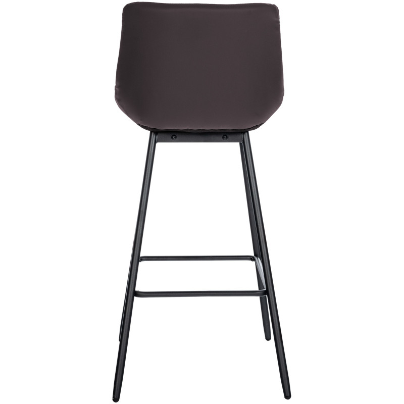 Tabouret de bar moderne chic en Polyuréthane Marron Métal Noir Cerian - 5