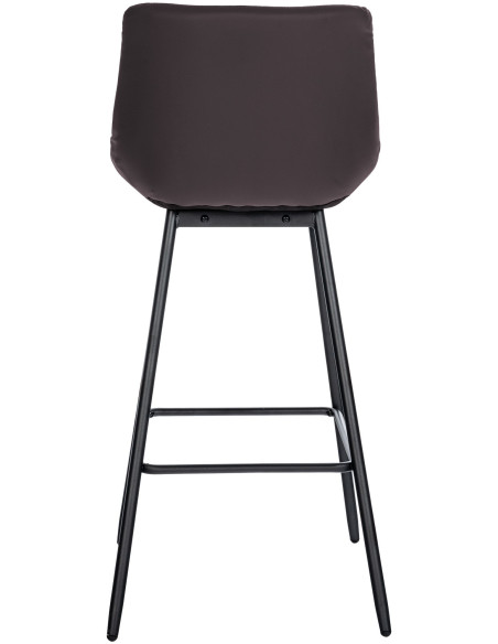 Tabouret de bar moderne chic en Polyuréthane Marron Métal Noir Cerian - 5