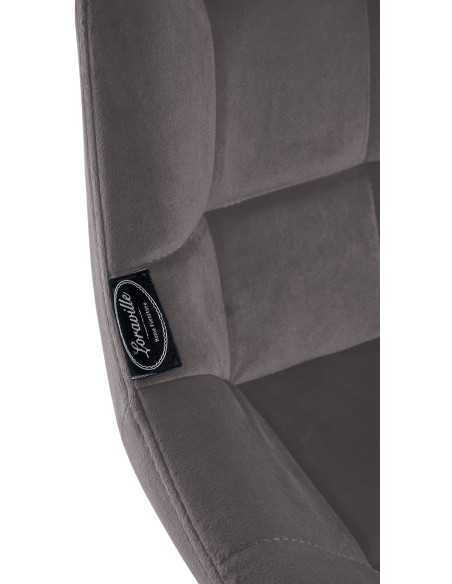 Tabouret de bar moderne chic en Velours Gris Métal Noir Cerian - 7