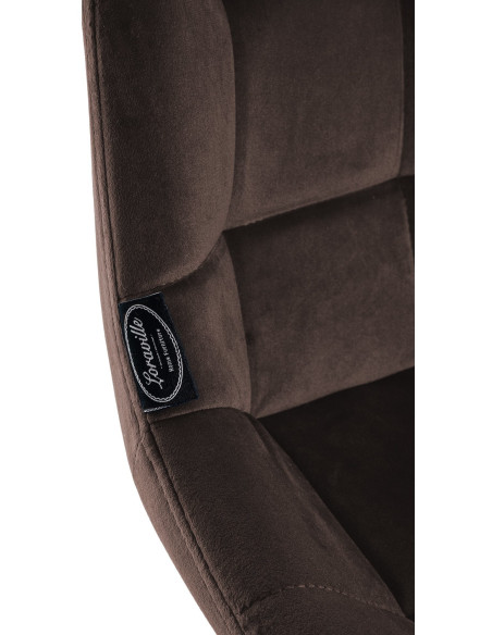 Tabouret de bar moderne chic en Velours Marron Métal Noir Cerian - 7