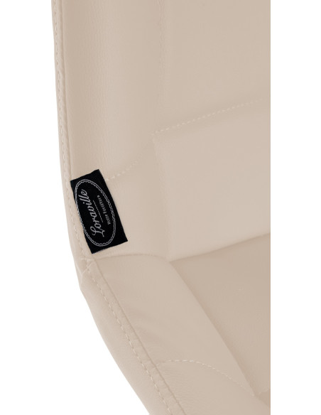 Tabouret de bar pivotant moderne en Polyuréthane Blanc crème Métal Noir Cerian - 6