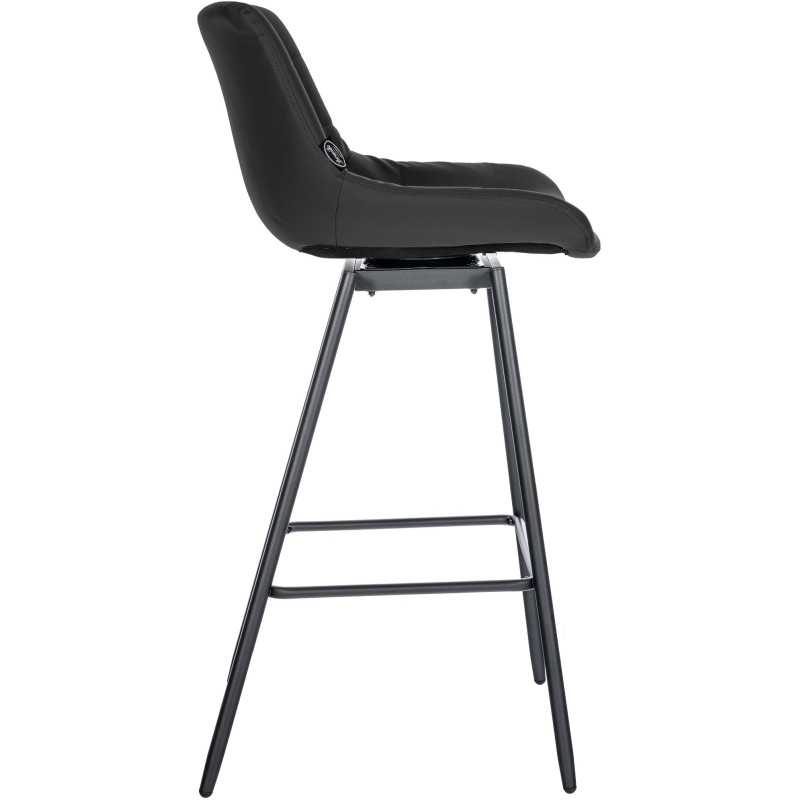 Tabouret de bar pivotant moderne en Polyuréthane Noir Métal Noir Cerian - 3