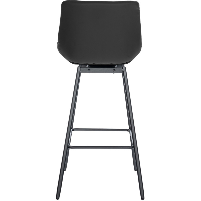 Tabouret de bar pivotant moderne en Polyuréthane Noir Métal Noir Cerian - 4