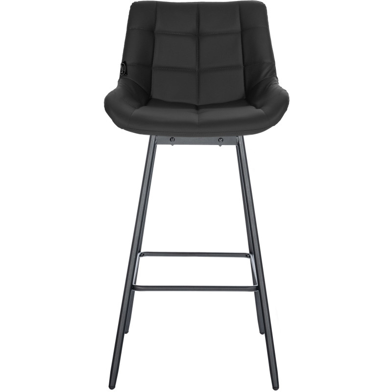 Tabouret de bar pivotant moderne en Polyuréthane Noir Métal Noir Cerian - 2